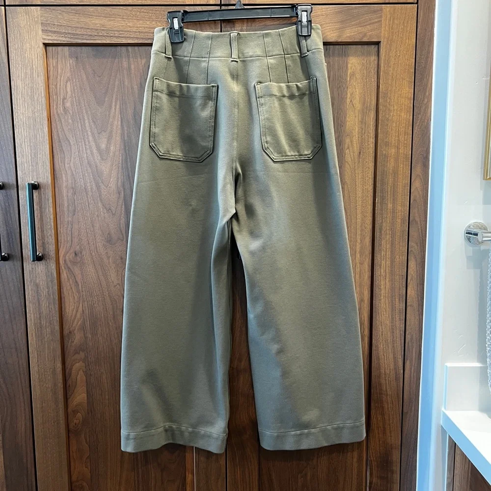 Anthropologie Maeve Colette Olive Green Cropped Pants Size 28 - Picture 5 of 6